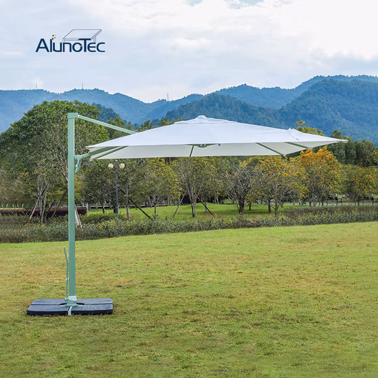 耐風ポリエステル生地屋外サンシェードガーデンパティオパラソルローマビーチ折りたたみカンチレバー吊り傘